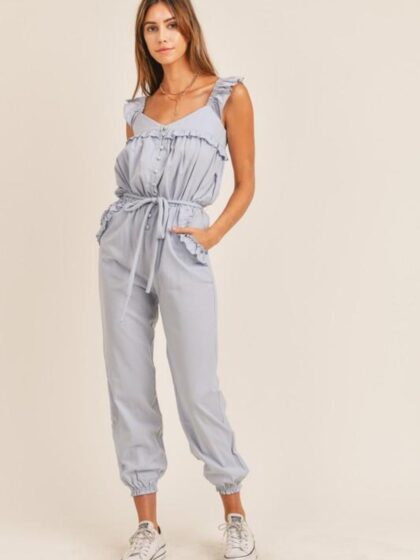 Until Lately Blue Jumpsuit - FINAL SALE