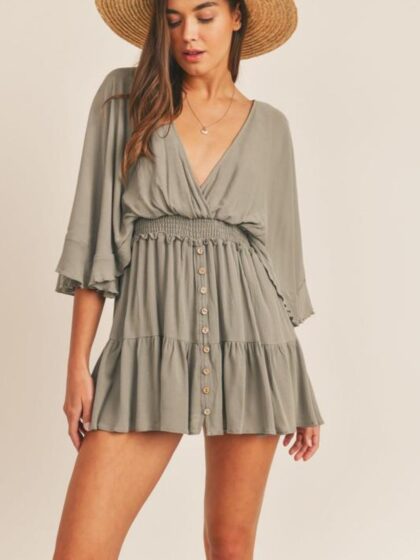 Worth It Olive Romper Dress - SALE